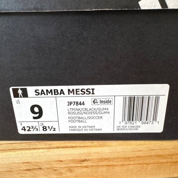 Adidas Samba Messi Pink‎ Black Men's 9 / Women's 10.5 New In Box Rare - Picture 7 of 7